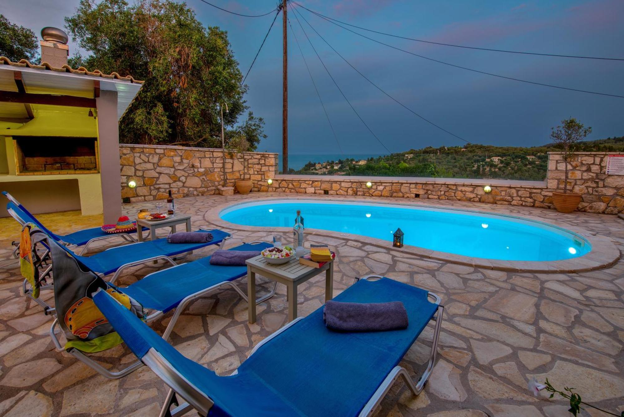 Loggos Seaview Cottage With Private Pool By Konnect Longós Exterior foto
