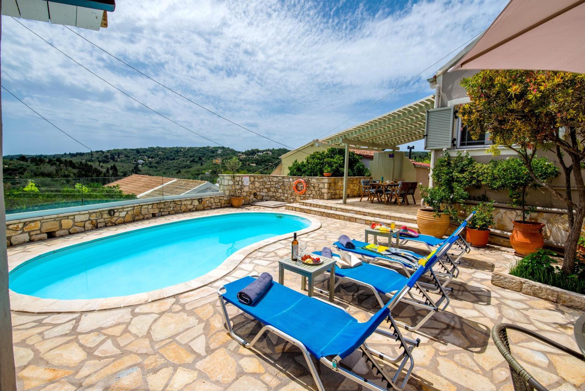 Loggos Seaview Cottage With Private Pool By Konnect Longós Exterior foto