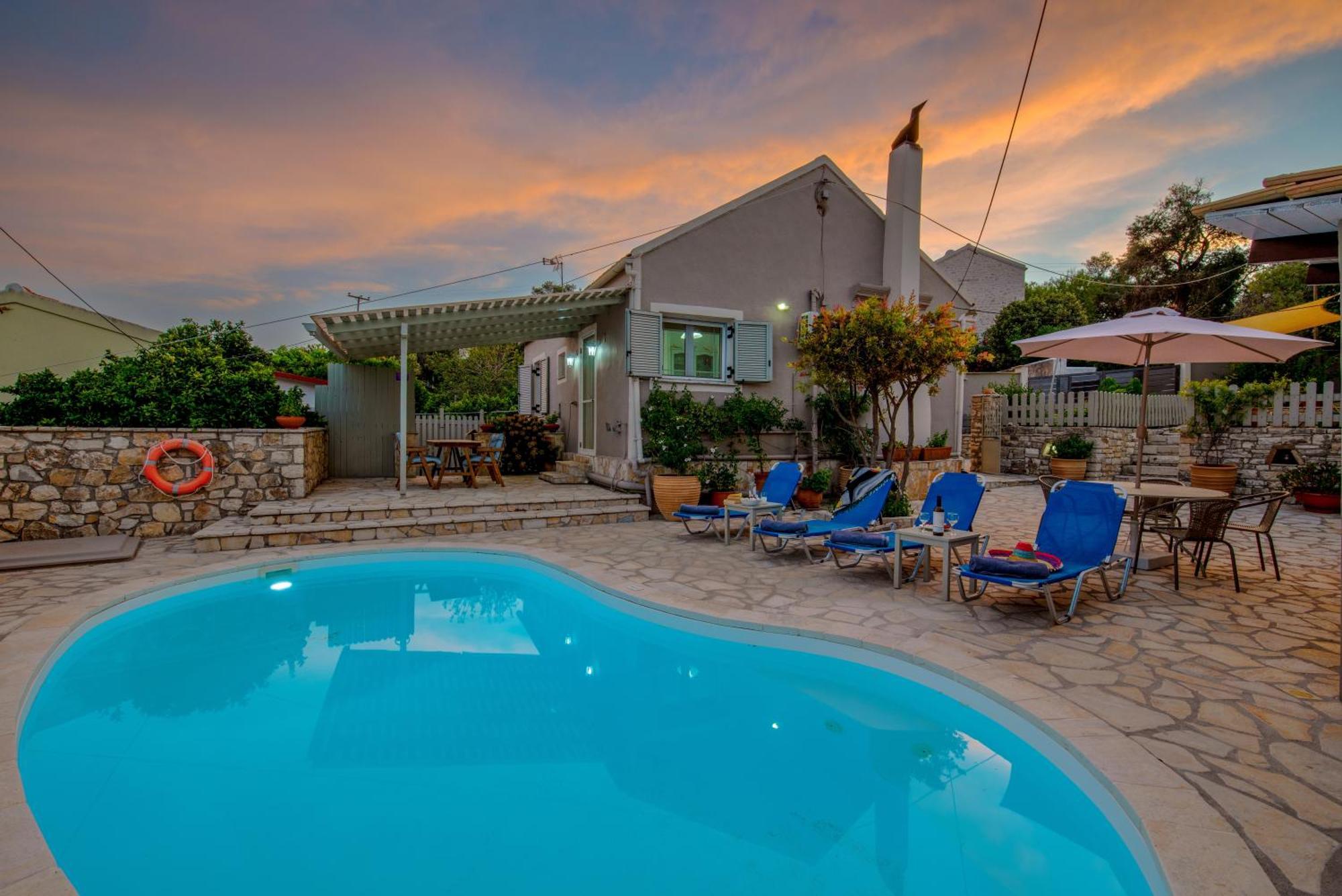 Loggos Seaview Cottage With Private Pool By Konnect Longós Exterior foto