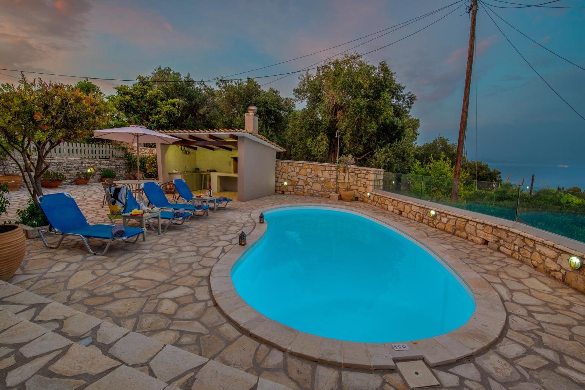 Loggos Seaview Cottage With Private Pool By Konnect Longós Exterior foto