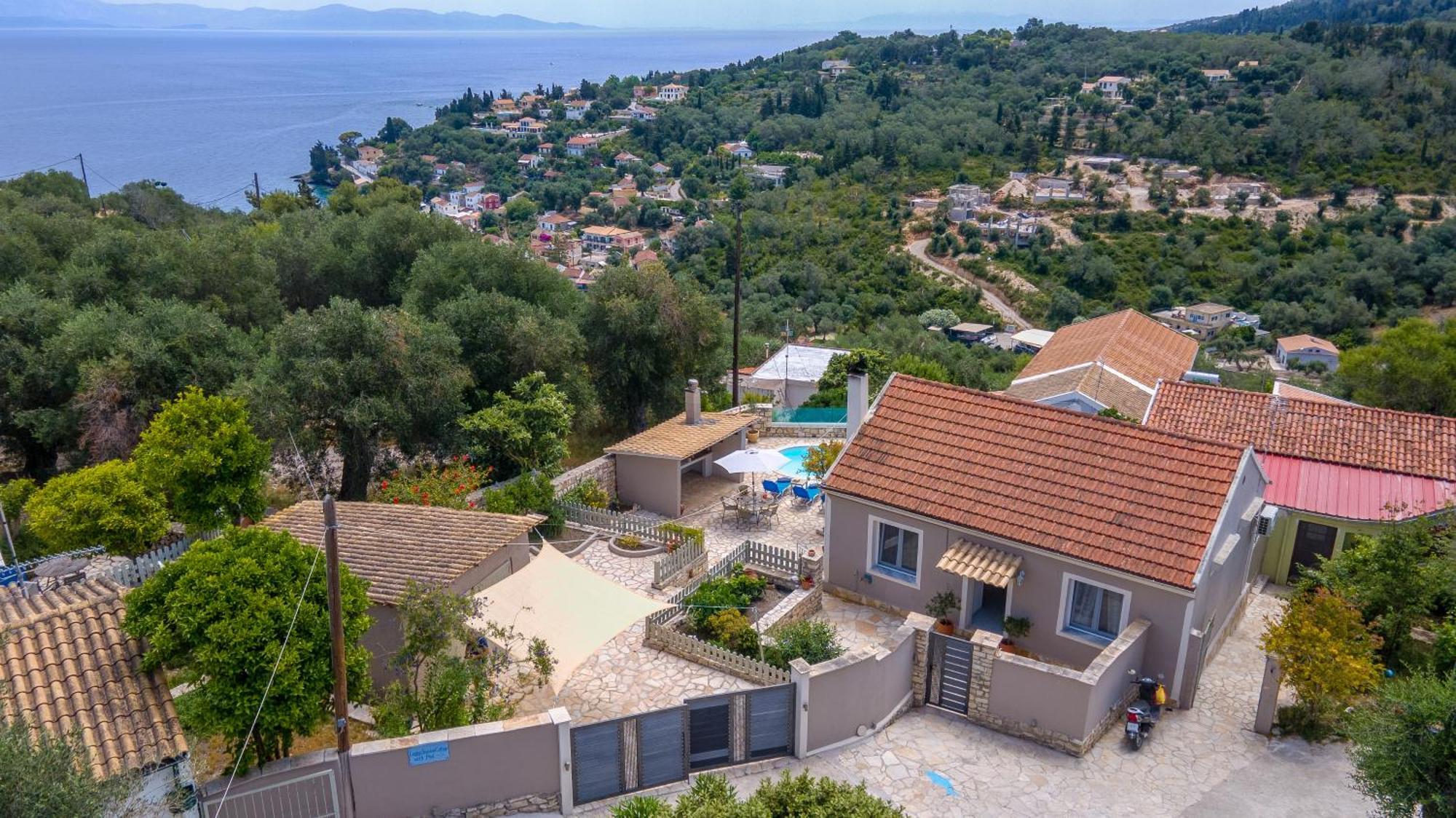 Loggos Seaview Cottage With Private Pool By Konnect Longós Exterior foto